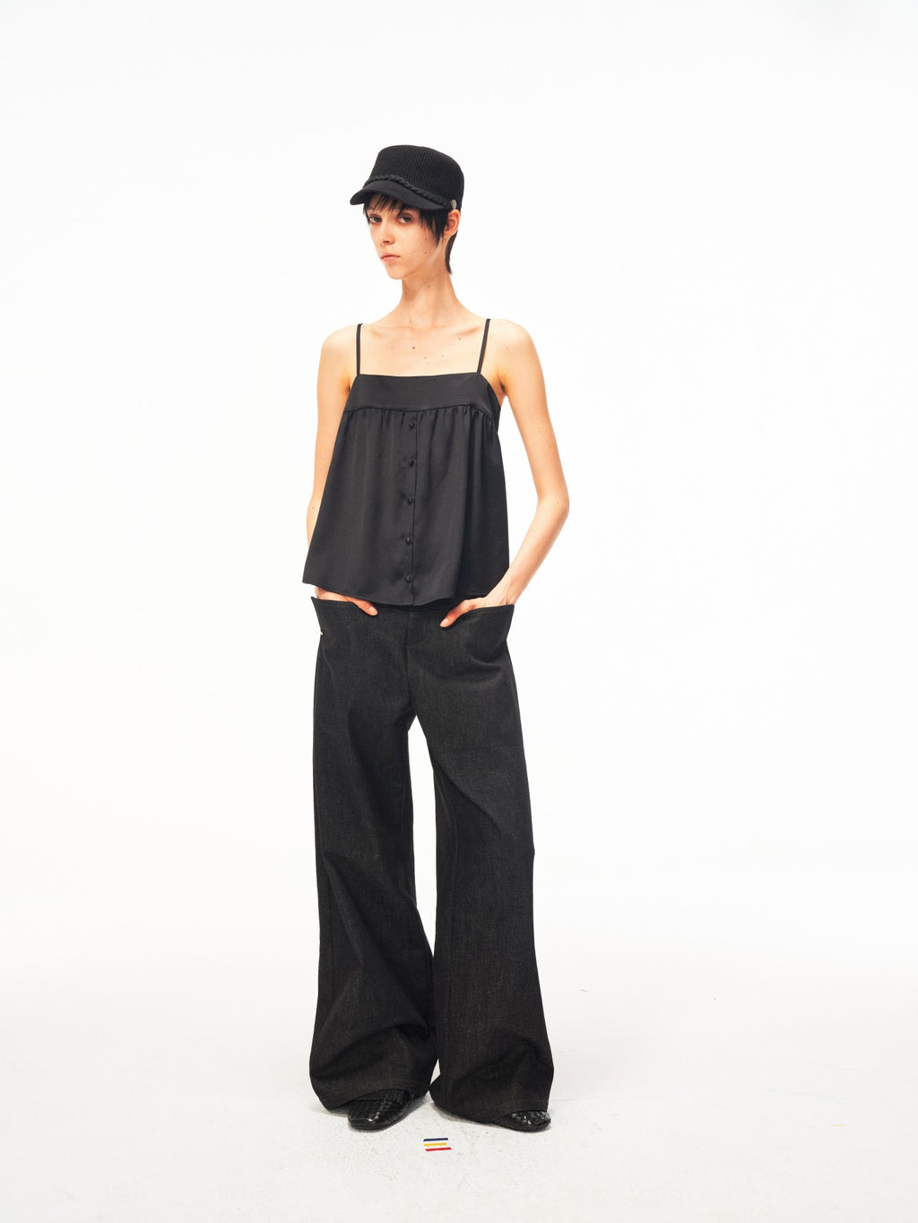 JCAESAR WOMEN Willow‑drape half‑placket cami