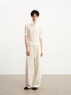 JCAESAR WOMEN Pleated Low‑Crotch Curved‑Blade Pants
