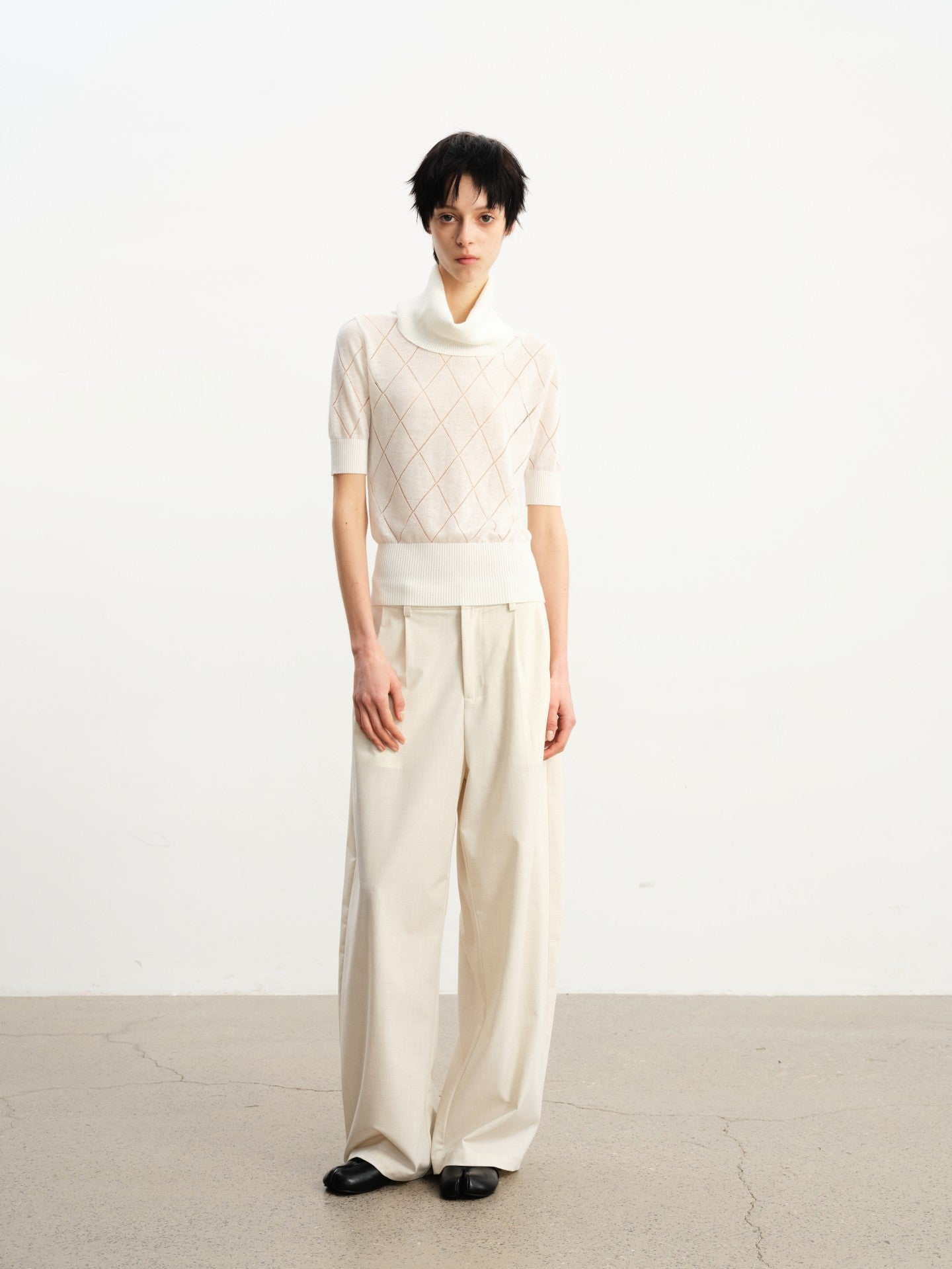 JCAESAR WOMEN Pleated Low‑Crotch Curved‑Blade Pants