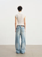 JCAESAR WOMEN Draped Cowl‑Neck Folded‑Hem Tee