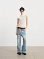 JCAESAR WOMEN Draped Cowl‑Neck Folded‑Hem Tee