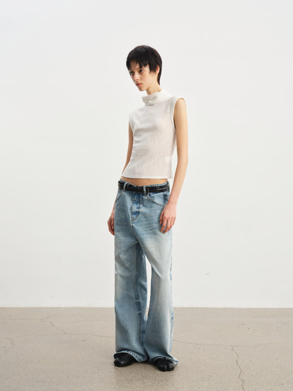 JCAESAR WOMEN Draped Cowl‑Neck Folded‑Hem Tee
