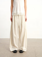 JCAESAR WOMEN Pleated Low‑Crotch Curved‑Blade Pants