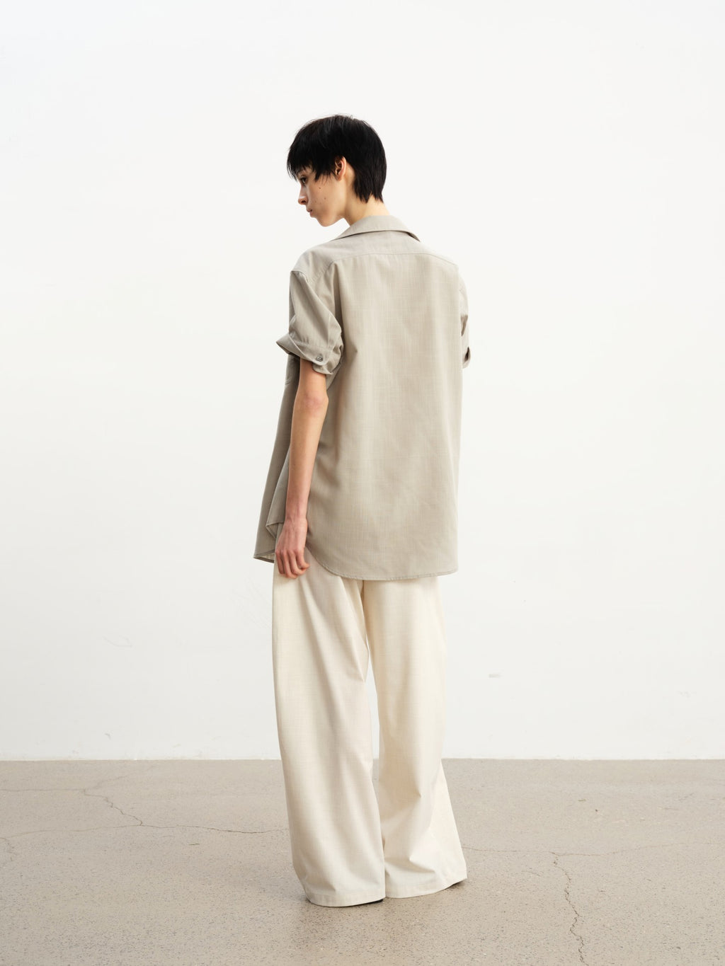 JCAESAR WOMEN Pleated Low‑Crotch Curved‑Blade Pants