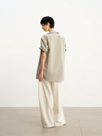 JCAESAR WOMEN Pleated Low‑Crotch Curved‑Blade Pants