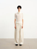 JCAESAR WOMEN Pleated Low‑Crotch Curved‑Blade Pants