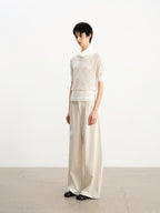 JCAESAR WOMEN Pleated Low‑Crotch Curved‑Blade Pants