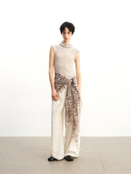 JCAESAR WOMEN Draped Cowl‑Neck Folded‑Hem Tee