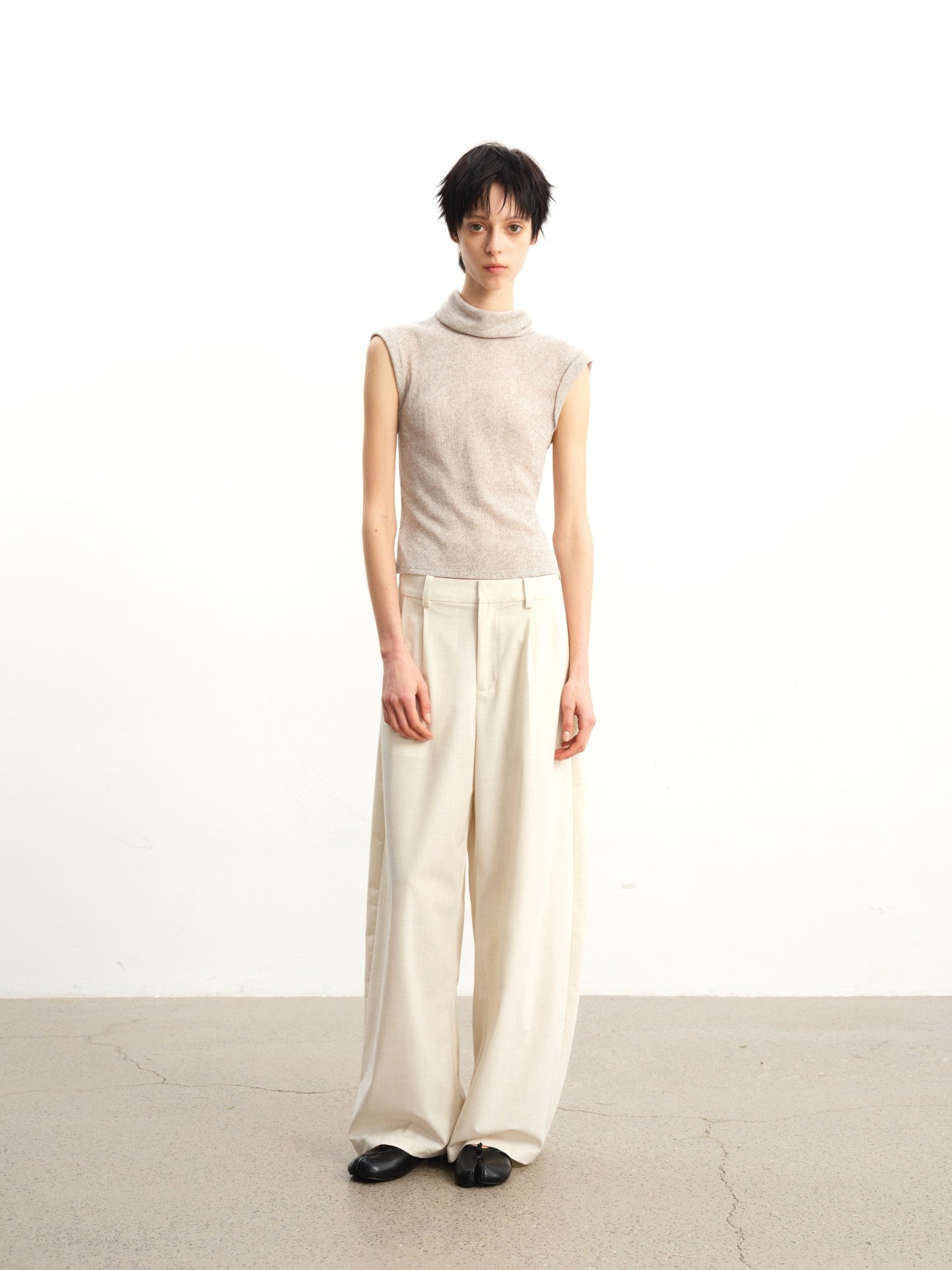 JCAESAR WOMEN Draped Cowl‑Neck Folded‑Hem Tee