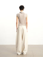 JCAESAR WOMEN Draped Cowl‑Neck Folded‑Hem Tee
