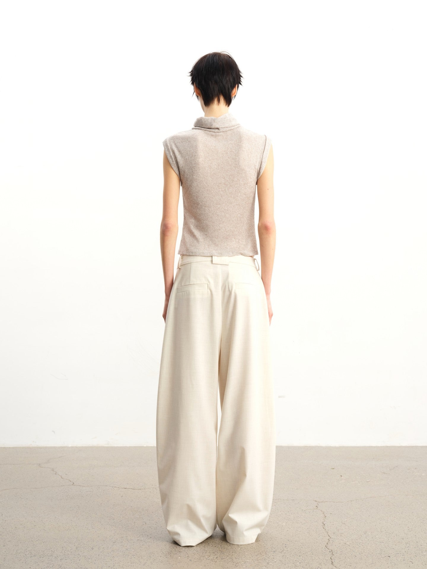 JCAESAR WOMEN Draped Cowl‑Neck Folded‑Hem Tee