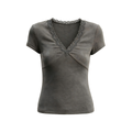 JCAESAR WOMEN Lace V-Neck Short-Sleeve Top - jcaesarclo