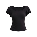 JCAESAR WOMEN Flutter-Sleeve U-Neck Tee - jcaesarclo
