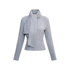 JCAESAR WOMEN Adjustable Knit Cardigan with Scarf Tie
