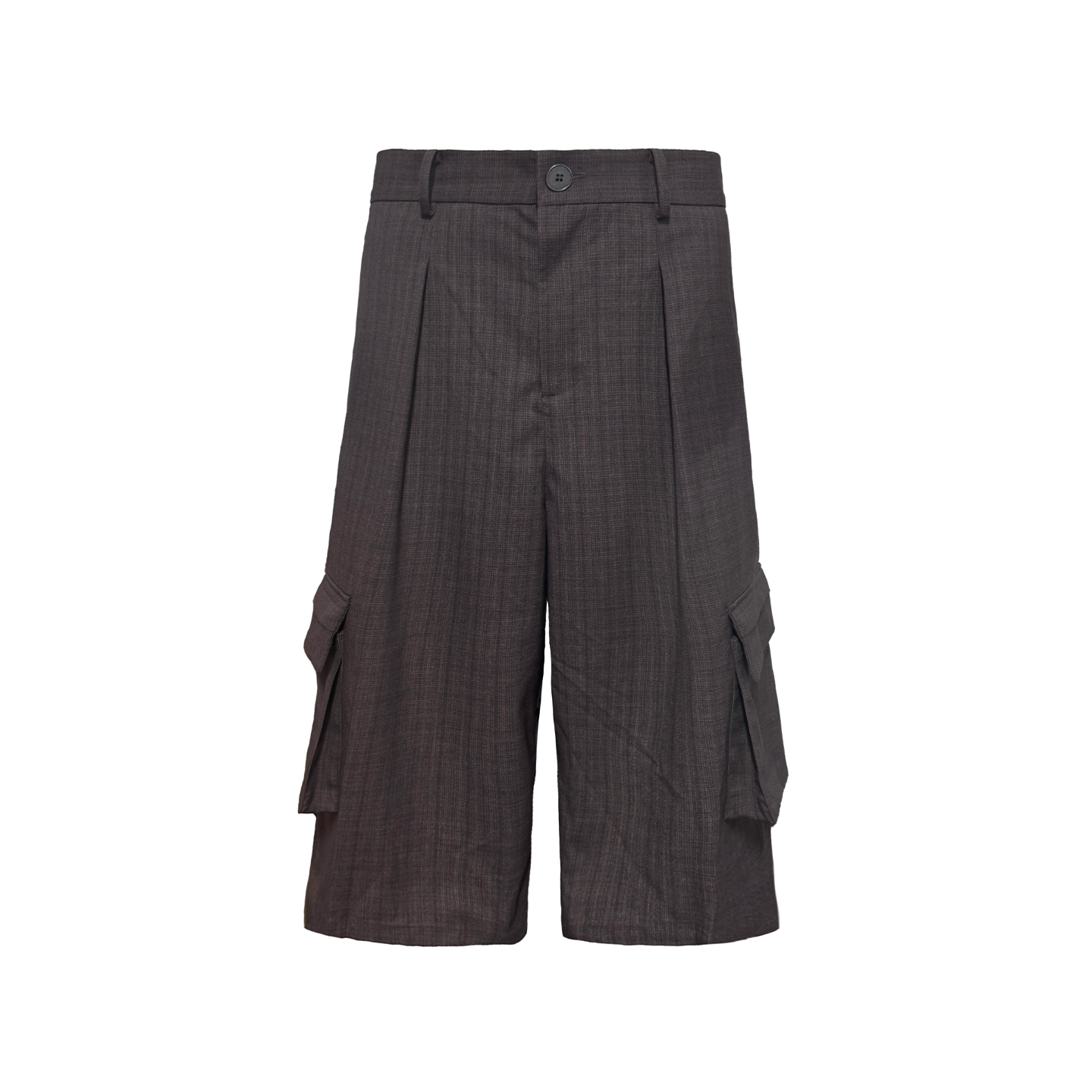 JCAESAR Plaid Pleated Cargo Cropped Pants