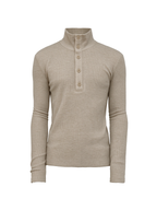 JCAESAR Slim-Fit Ribbed Turtleneck Base Layer with Buttons