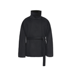 JCAESAR Asymmetric Zipper Belted Coat