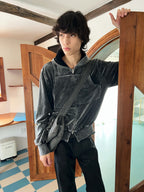 JCAESAR Washed Tie-Dye Velvet Sweatshirt