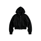 JCAESAR WOMEN Cable-Knit Ribbed Down Sweatshirt