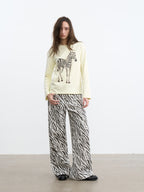 JCAESAR WOMEN Zebra motif printed long‑sleeve shirt