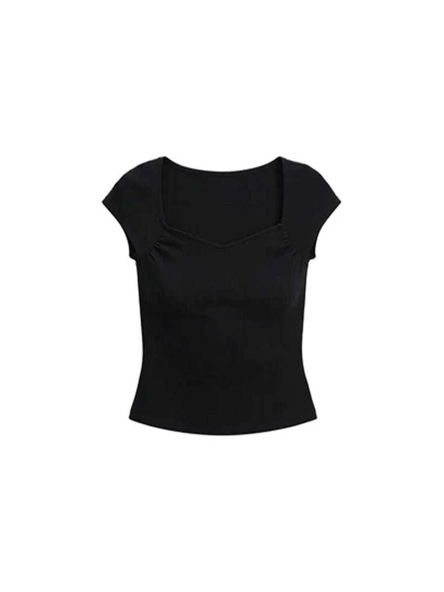 JCAESAR WOMEN  Ruched Crew‑Neck Tee - jcaesarclo