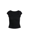 JCAESAR WOMEN  Ruched Crew‑Neck Tee - jcaesarclo