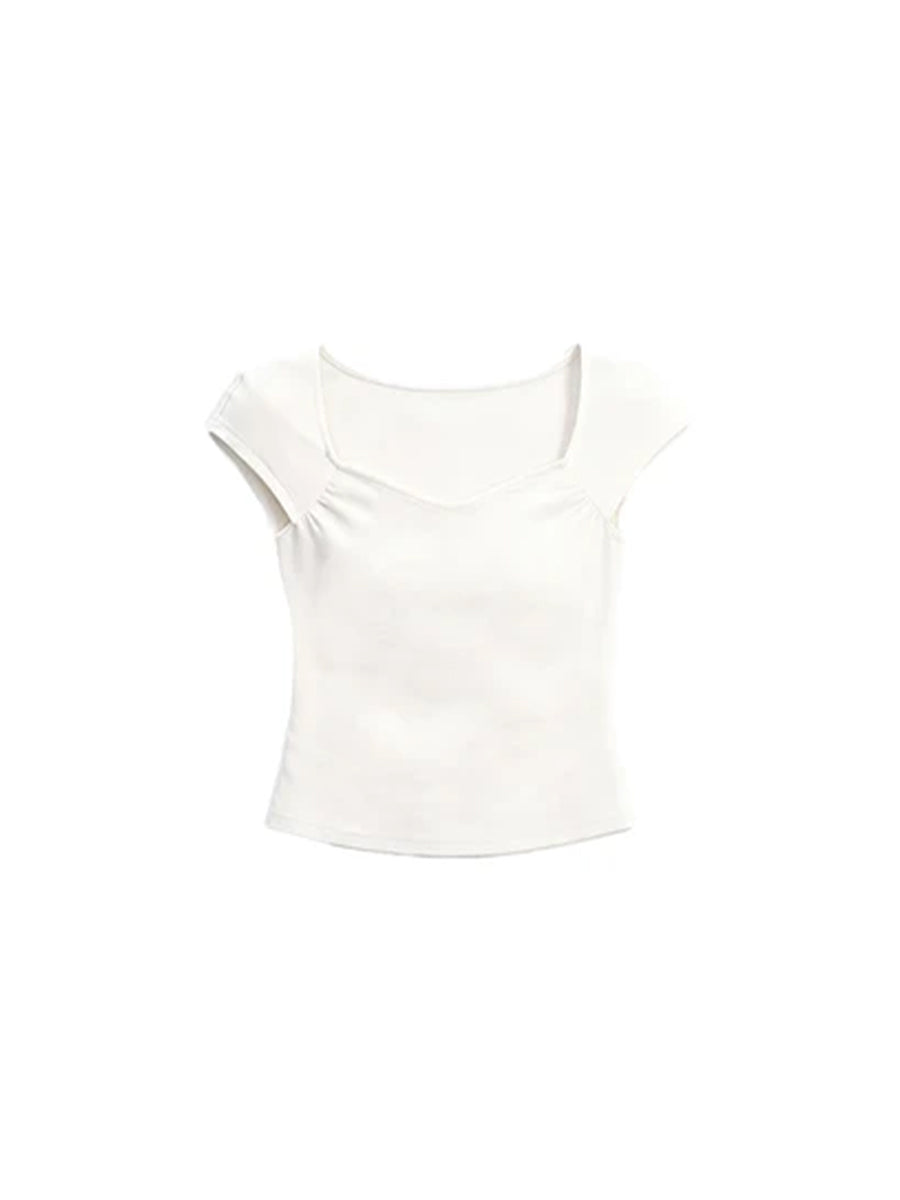 JCAESAR WOMEN  Ruched Crew‑Neck Tee - jcaesarclo