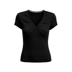 JCAESAR WOMEN Lace V-Neck Short-Sleeve Top - jcaesarclo