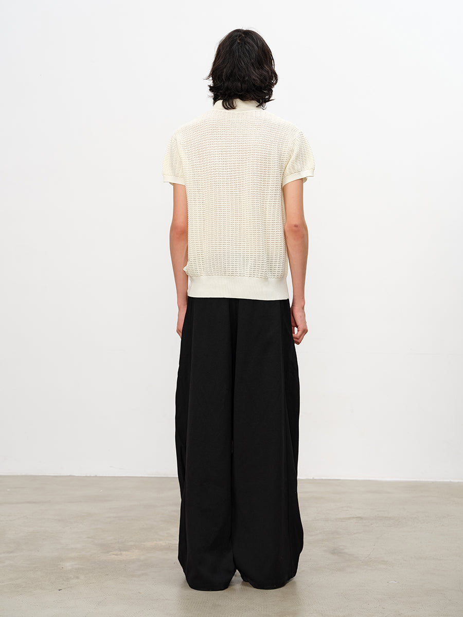 JCAESAR Button-Front Pieced Trousers With Flap Pockets - jcaesarclo