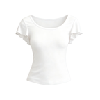 JCAESAR WOMEN Flutter-Sleeve U-Neck Tee - jcaesarclo