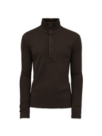 JCAESAR Slim-Fit Ribbed Turtleneck Base Layer with Buttons