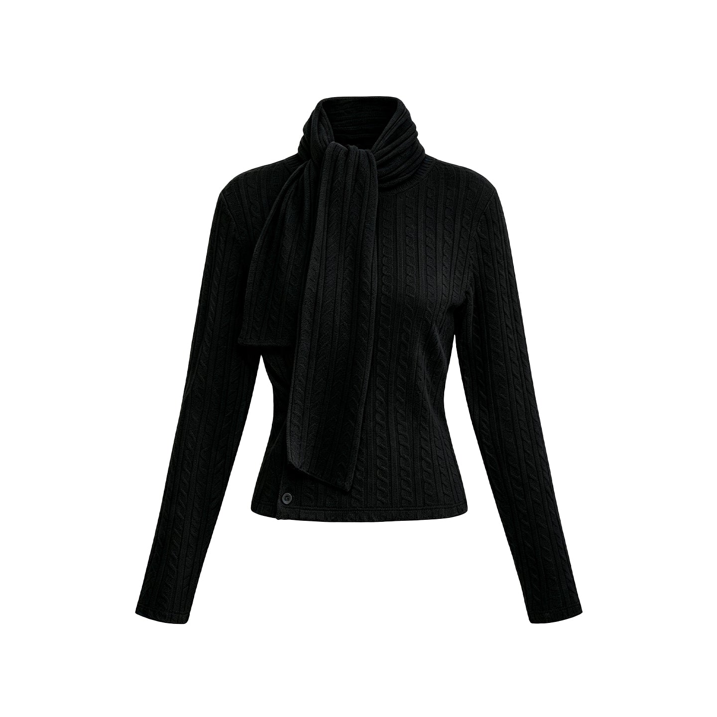 JCAESAR WOMEN Adjustable Knit Cardigan with Scarf Tie