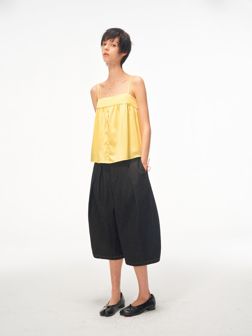 JCAESAR WOMEN Willow‑drape half‑placket cami