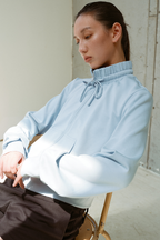 JCAESAR WOMEN Gathered Collar With Drawstring And Zipper Hoodie Sweatshirt - jcaesarclo