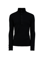 JCAESAR Slim-Fit Ribbed Turtleneck Base Layer with Buttons