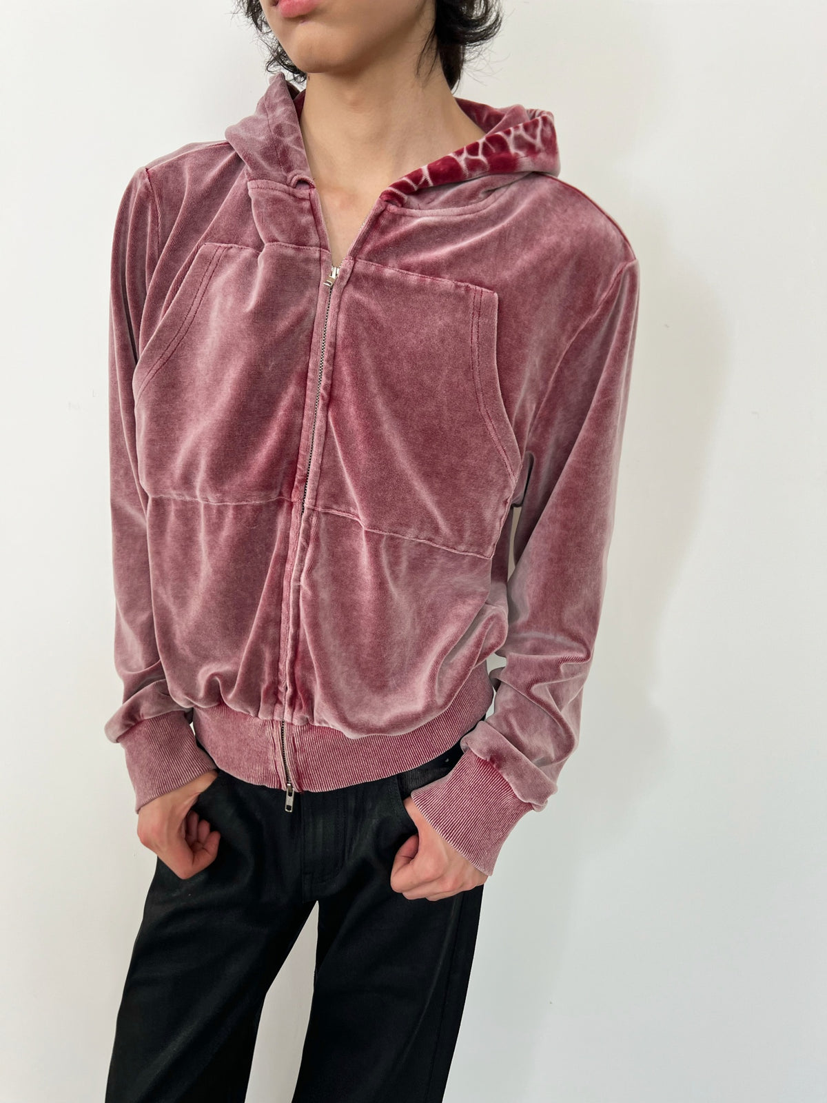 JCAESAR Washed Tie-Dye Velvet Sweatshirt