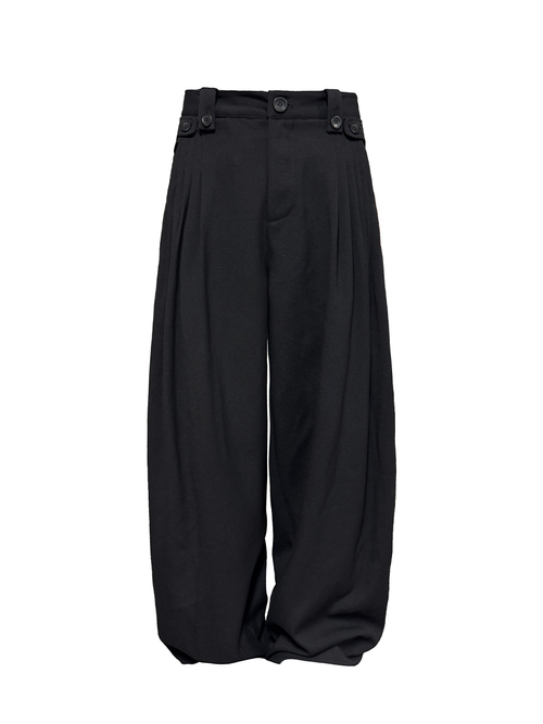 JCAESAR Button-Front Pieced Trousers With Flap Pockets - jcaesarclo