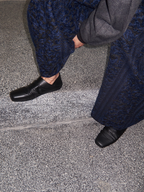 JCAESAR Full-back Wrinkled Leather Slippers