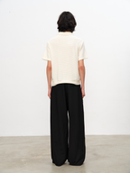JCAESAR Diagonal Zipper Waffle-Knit Short-Sleeve Top - jcaesarclo