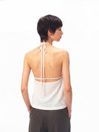 JCAESAR WOMEN Draped rib‑knit halter tank
