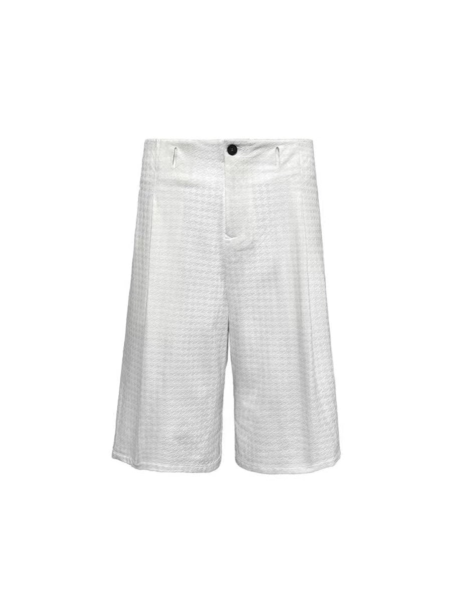 JCAESAR Houndstooth Pleated Cropped Pants - jcaesarclo