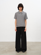 JCAESAR Diagonal Zipper Waffle-Knit Short-Sleeve Top - jcaesarclo
