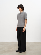 JCAESAR Diagonal Zipper Waffle-Knit Short-Sleeve Top - jcaesarclo