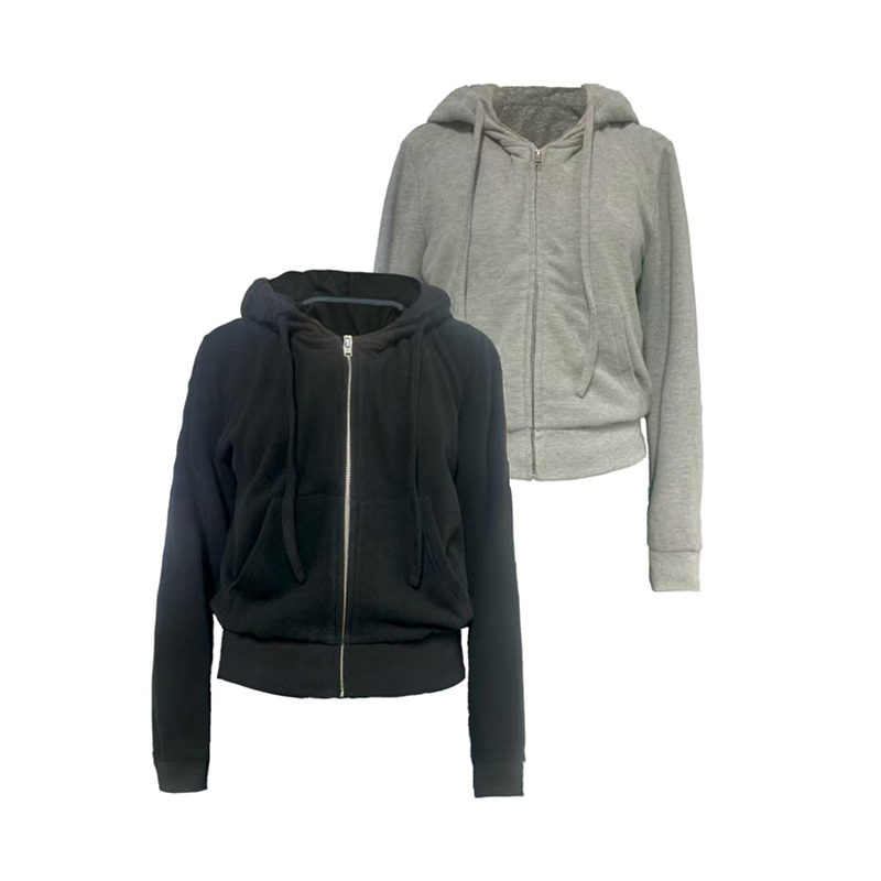 JCAESAR WOMEN Half Drawstring Hooded Sweatshirt - jcaesarclo