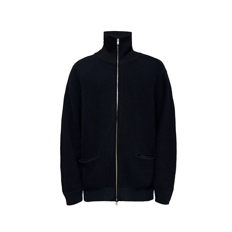 JCAESAR Silhouette High-Neck Zipper Sweater