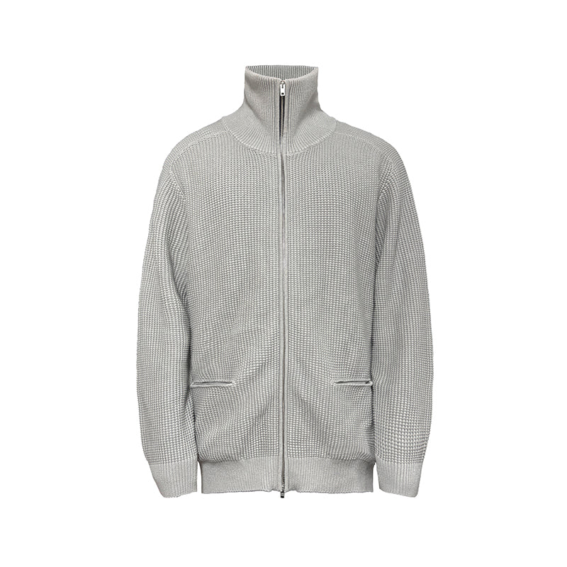 JCAESAR Silhouette High-Neck Zipper Sweater
