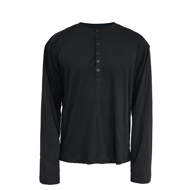 JCAESAR Henley collar long sleeve