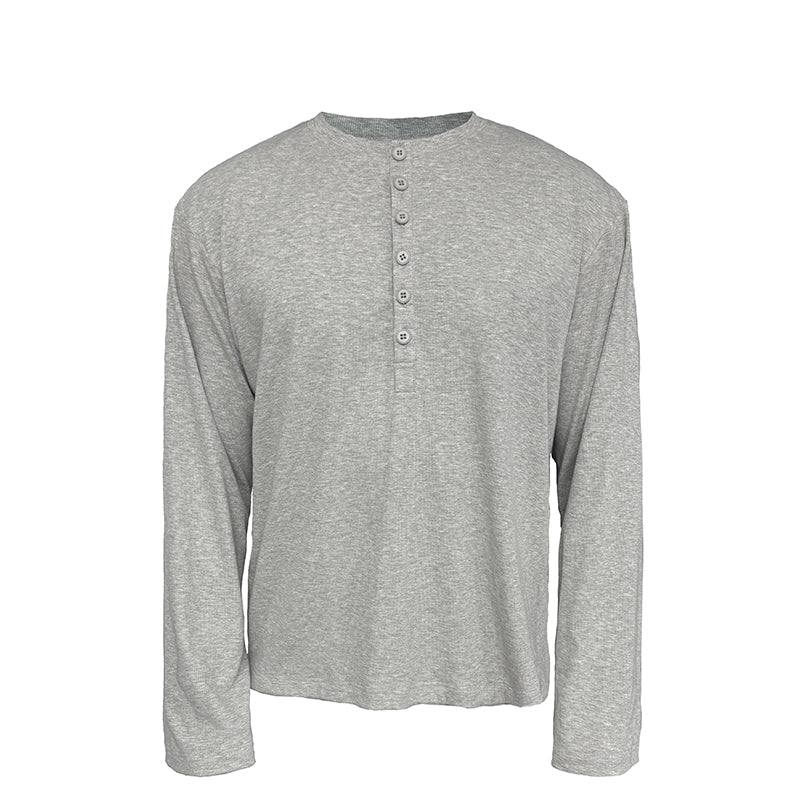 JCAESAR Henley collar long sleeve