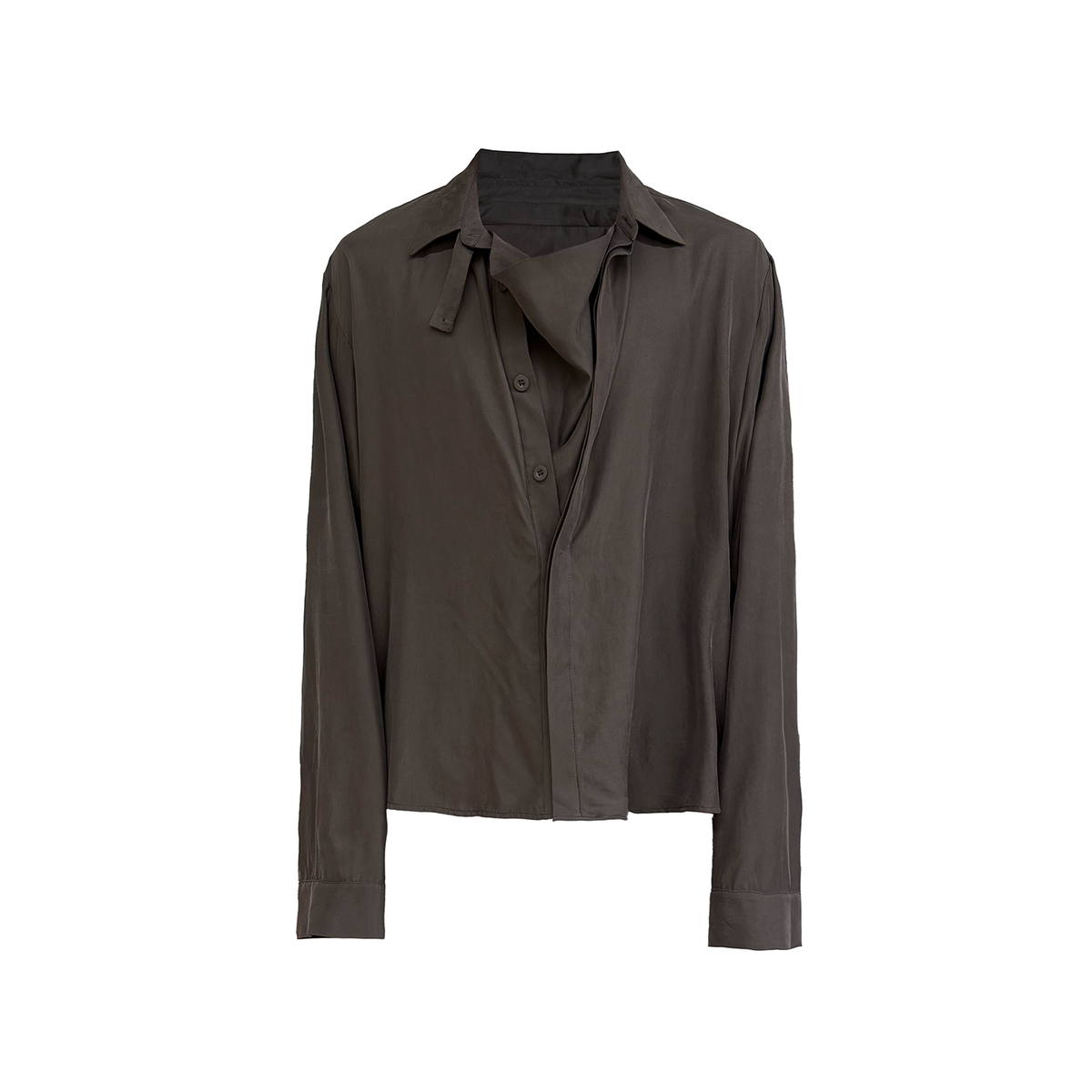 JCAESAR Cupro Draped-Neck Shirt