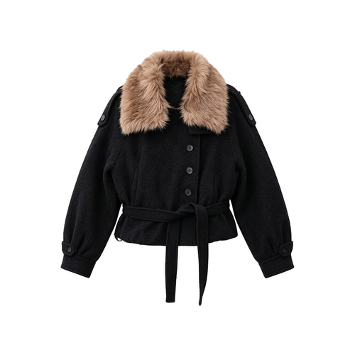 JCAESAR WOMEN Loop Yarn Wool Coat